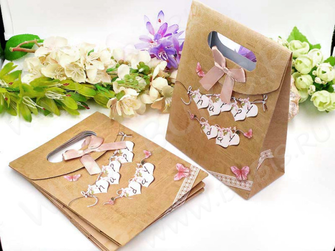 Сумочка подарочная 38 на липучке 16,5*12,5*6см (упаковка)