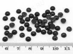 Кабошон декоративный 27 Полубусина 5*5*2,5мм чёрная непрозрачная (акрил) (50шт.)