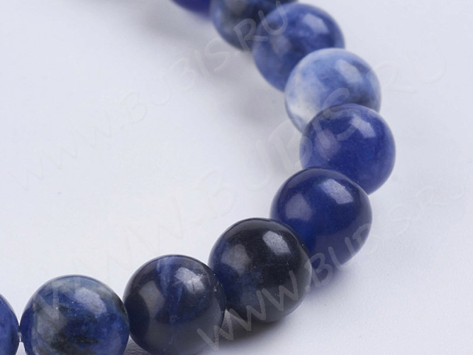 (ОПТ) Бусина округлая 6мм Содалит натуральный (камни) (полуНИТЬ)
