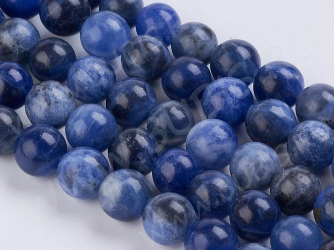 (ОПТ) Бусина округлая 6мм Содалит натуральный (камни) (полуНИТЬ)