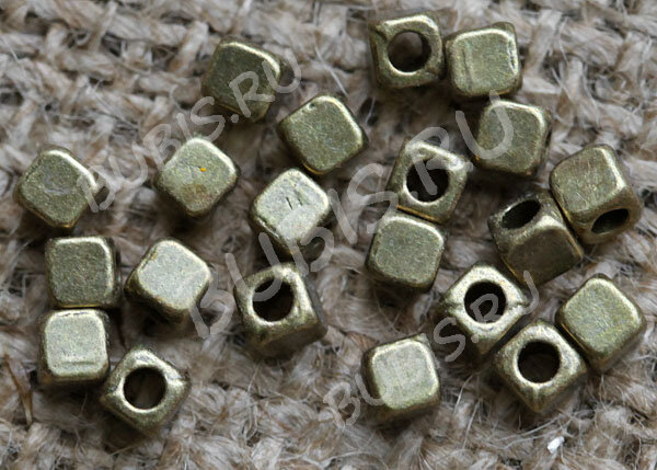 Бусина 199 Кубик маленький 3*3*3мм античная бронза (литьё) (20шт.)