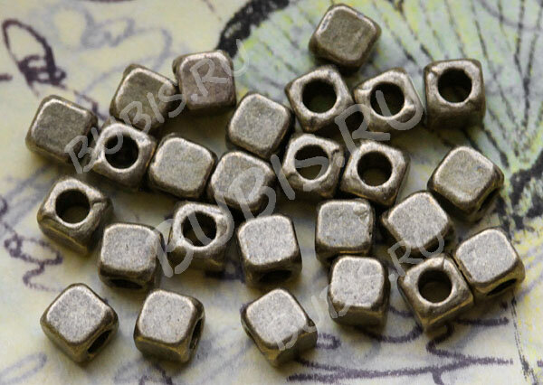 Бусина 199 Кубик маленький 3*3*3мм античная бронза (литьё) (20шт.)