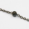 Купить Цепочка C22 звено 2*1,5мм и шарик 3,5мм чёрный никель (Brass) (50см) с доставкой по России