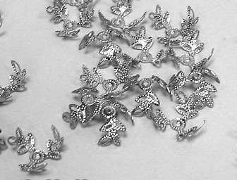 (СКИДКИ!!!) Шапочка тонкая 061 ажурная Ветки 10*10*6,5мм цвет платины (Brass) (10шт.)