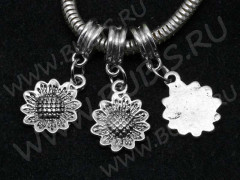 Бейл с подвеской Пандора 38 Цветочек 28*12,5*7мм античное серебро (Pandora Style)