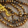 Купить (ОПТ) Бусина округлая 6мм Тигровый глаз (камни) (НИТЬ) с доставкой по России