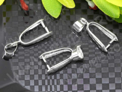 Держатель кулона 039 гладкий 26*9*4,5мм серебристый (Brass)