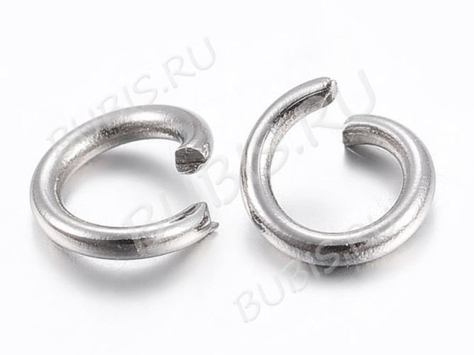 Колечки одинарные 3*0,4мм Ювелирная сталь цвет платины (Хирургическая сталь) (200шт)