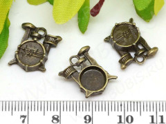 Подвеска Барабан 01 3D барабанная установка 16*14*4,5мм античная бронза (литьё)