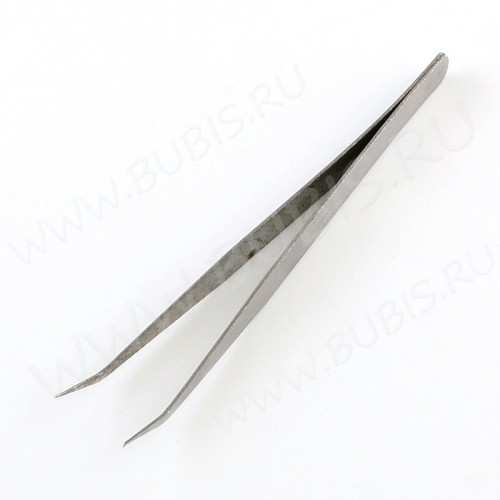 Пинцет 06 с изогнутыми носиками 133мм цвет платины (Хирургическая сталь)(инструменты для бижутерии)
