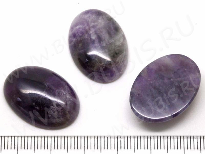 Кабошон каменный 050 Овал 25*18*6,5мм Аметист натуральный (камни)