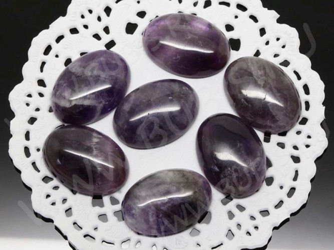 Кабошон каменный 050 Овал 25*18*6,5мм Аметист натуральный (камни)
