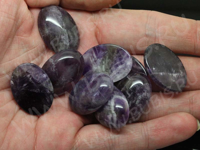 Кабошон каменный 050 Овал 25*18*6,5мм Аметист натуральный (камни)