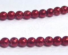 Бусина "жемчуг" 14мм т.красная (стекло)