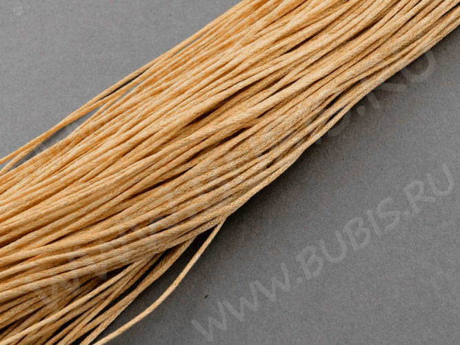 Вощёный х/б шнур 1мм персиковый (5м)