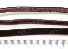 Шнур кожаный 17 полоска односторонний 5*2мм темно-коричневый (1м)