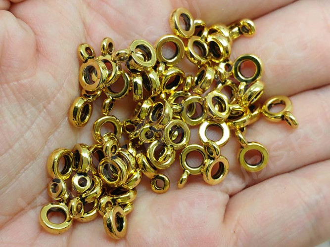 (СКИДКИ!!!) Бусина с петлёй 031 Бейл плоский 9,7*6,5*1,9мм античное золото (литьё) (10шт.)