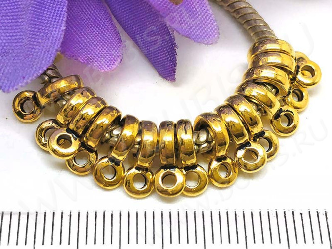 (СКИДКИ!!!) Бусина с петлёй 031 Бейл плоский 9,7*6,5*1,9мм античное золото (литьё) (10шт.)