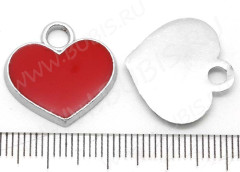 Подвеска Сердечко 46 19,5*19*2мм красное (цветные подвески)