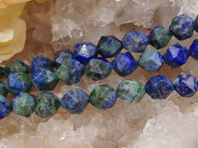 Бусина каменная Многогранник 04 8*7*7мм Азурмалахит натуральный (камни)