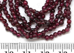 (ОПТ) Бусина округлая 4мм Гранат (камни) (НИТЬ)
