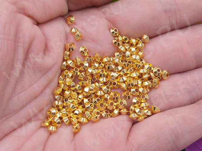 Рондели 082 Юлы 4*4*2,2мм золотистые (LUX Китай) (Brass) (10шт.)