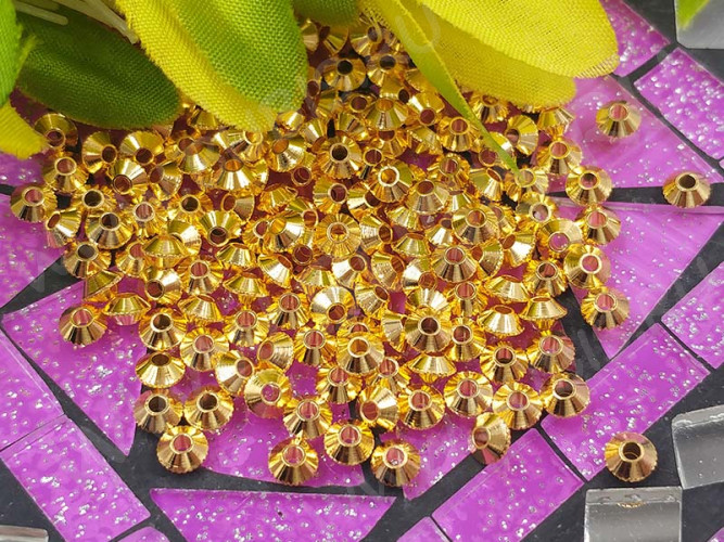 Рондели 082 Юлы 4*4*2,2мм золотистые (LUX Китай) (Brass) (10шт.)