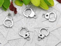 Подвеска Наручники 01 3D 14*10*1,8мм античное серебро (литьё)