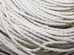 Шнур кожаный 05 кожзам плетёный круглый 3мм молочный белый (1м)
