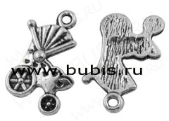 Подвеска Коляска 02 19*12*2мм античное серебро (литьё)