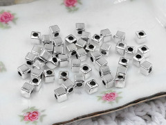 Бусина 200 Кубик маленький 3*3*3мм античное серебро (литьё) (20шт.)