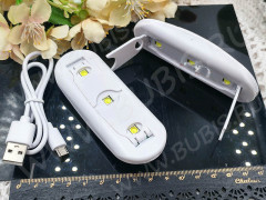 УФ лампа 01 6Вт 3 LED складная мини 10*3,5см белая (инструменты для смолы)