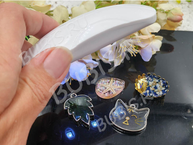 УФ лампа 01 6Вт 3 LED складная мини 10*3,5см белая (инструменты для смолы)