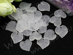 Подвеска акриловый Листик 01 матовый 16*15*2,5мм белый полупрозрачный (акрил) (10шт.)