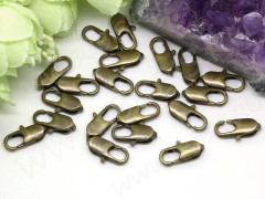 Замочек карабин №047 из латуни 14*6,5*3,5мм античная бронза (Brass)