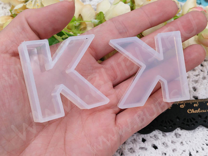 Молд 175 для эпоксидной смолы 45*43*10мм Буква K (силикон)