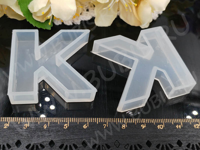 Молд 175 для эпоксидной смолы 45*43*10мм Буква K (силикон)