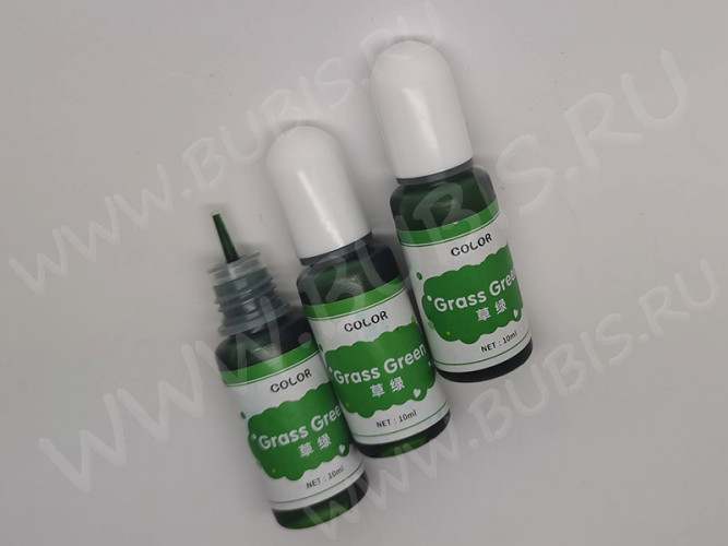 Краситель 01 Колер для смолы прозрачный Зелёный травяной Grass Green (Transparent Colorant)(10мл)