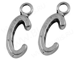 Подвеска буква "C" 16*6*2мм античное серебро (литьё)