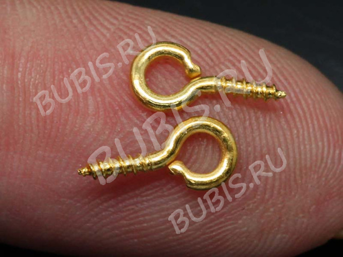 Штифт винтовой 07 толстый 10*4*1,1мм золотистый (Iron) (100шт)