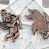 Купить Подвеска Ангелочек 10 с луком 22,5*15,6*1,8мм античная медь (литьё) с доставкой по России