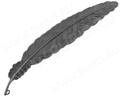 Основа (заготовка) для закладки 10 Перо 114*23*1мм т.никель (Brass)