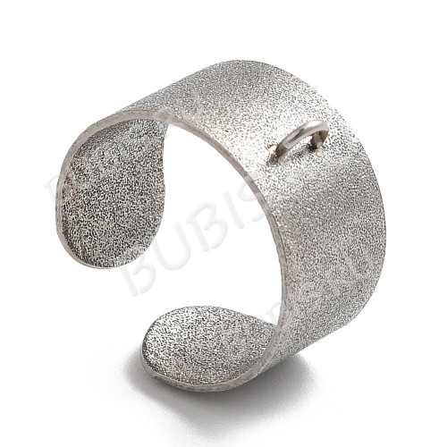 Основа (заготовка) для кольца 182 широкое с петелькой колечком цвет платины (Хирургическая Сталь)