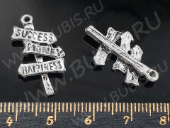 Подвеска Указатель 01 3D 23,5*14*4мм античное серебро (литьё)