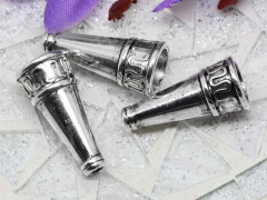 204 Шапочка пластиковая Конус 21,5*10*10мм античное серебро (АКРИЛ)