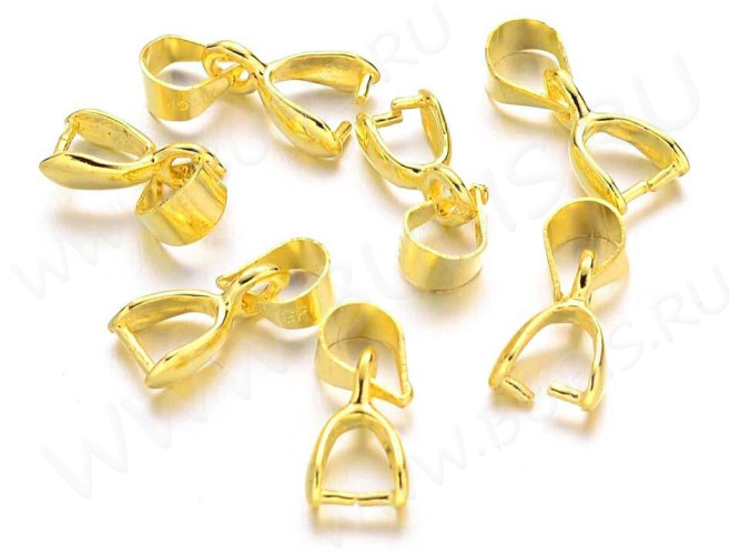 Держатель кулона 010 гладкий с пробой 18KGP 13*5,5*2,75мм золотистый (Brass)