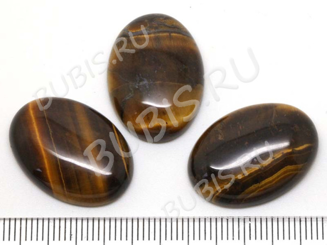 Кабошон каменный 051 Овал 25*18*6,5мм Тигровый глаз (камни)