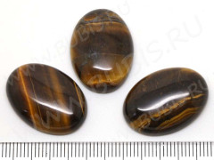 Кабошон каменный 051 Овал 25*18*6,5мм Тигровый глаз (камни)