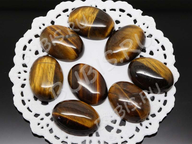 Кабошон каменный 051 Овал 25*18*6,5мм Тигровый глаз (камни)