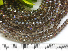 Бусина кристалл гранёный абакус 4,3*4*3,5мм раухтопаз с АВ прозрачный (имитация Сваровски) (20шт.)